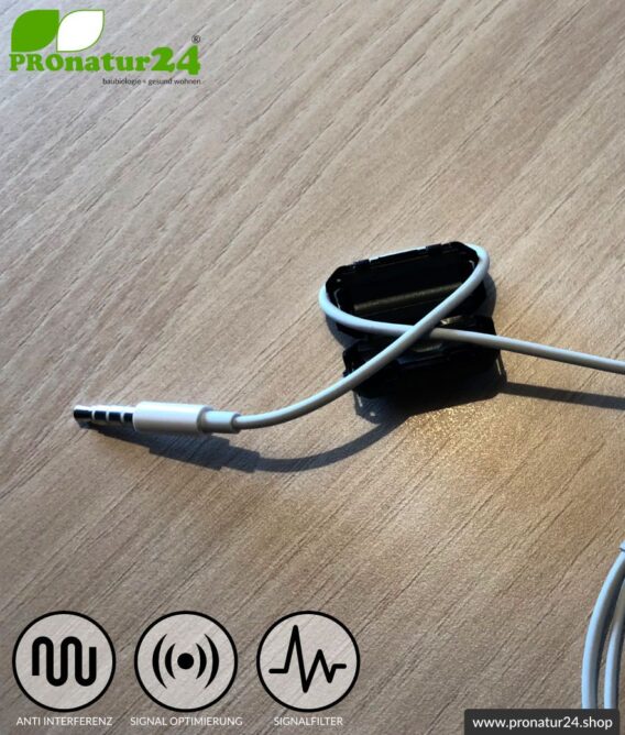 GRATIS Ferritkern Filter gegen Elektrosmog im Headsetkabel, klickbar, für Kabel bis zu 5 mm Durchmesser - 1x FERRITKERN GESCHENK!