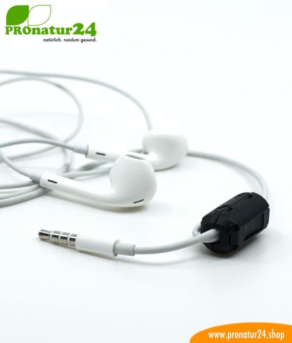 Ferritkern Filter gegen Elektrosmog im Headsetkabel, klickbar, für Kabel bis zu 5 mm Durchmesser - 1x FERRITKERN GRATIS!
