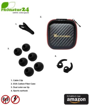 KINDEN Luftkabel Anti Strahlung Headset mit Mikrofon. In-Ear-Headset AirTube gegen EMF für Apple iPhone, iPad, iPod, Samsung, Galaxy, HTC, Sony, Mp3 Player. Erhältlich bei Amazon.