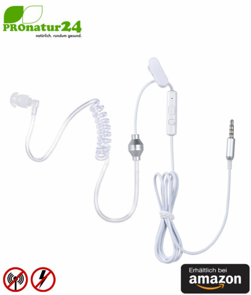 KKmoon AirTube Monaural In-Ear-Headset auf Amazon. Gegen Elektrosmog mittels Luftschlauch. Klinkenstecker. Für iOS und Android.