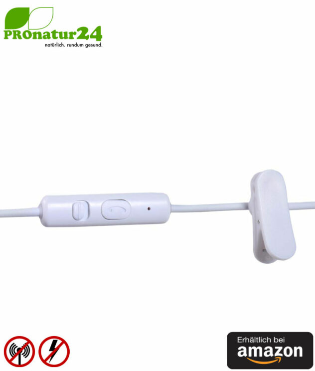 KKmoon AirTube Monaural In-Ear-Headset mit Microphon. Gegen Elektrosmog mittels Luftschlauch. Klinkenstecker. Für iOS und Android. Verfügbar auf Amazon.