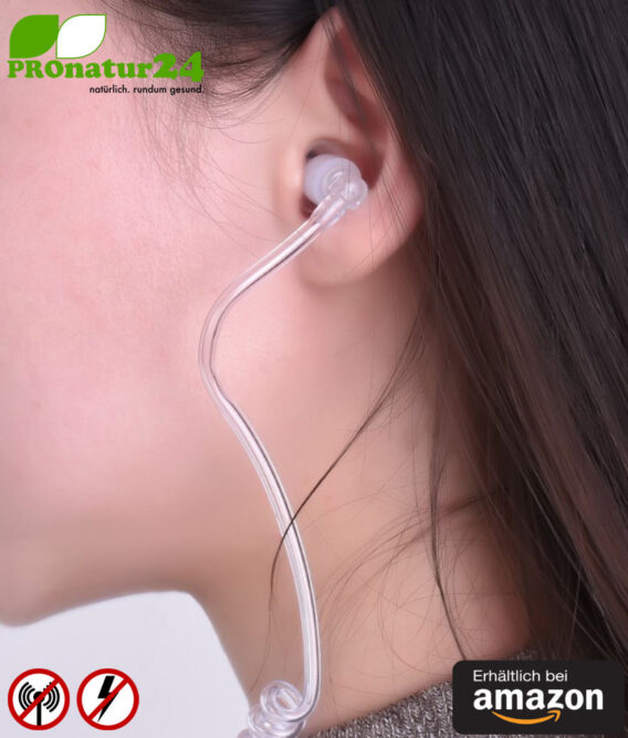 KKmoon AirTube Monaural In-Ear-Headset auf Amazon. Gegen Elektrosmog mittels Luftschlauch. Klinkenstecker. Für iOS und Android.