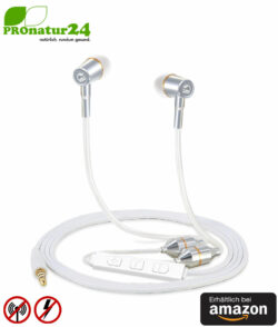 Tuisy AirTube Anti Elektrosmog Stereo Headset mit Mikrofon. Durchdachter, patentierter Luftkabel Kopfhörer mit Lautstärkeregelung für Smartphones.