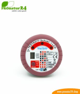 Testavit® Schuki® 1 LCD Steckdosenprüfgerät mit FI/RCD Auslösung. Schneller Check der Erdung und FI-Schalter!