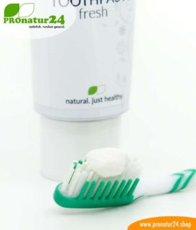 ZAHNPASTA fresh | mit mineralischem Putzkörper | ohne Zucker*, ohne Fluorid bzw. Fluor,  ohne Tenside, uvm. – Bild 2