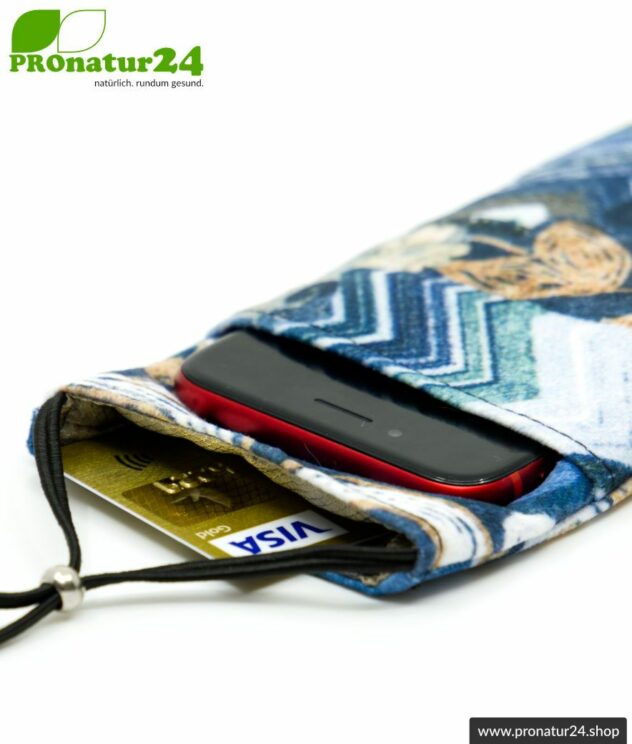 Handytasche eWall im Unikat Design Felix blau, XL