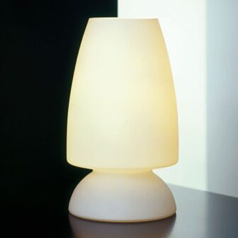 Geschirmte Glasleuchte in elegantem Stil, vollständig aus mundgeblasenem Opalglas, Feedbild