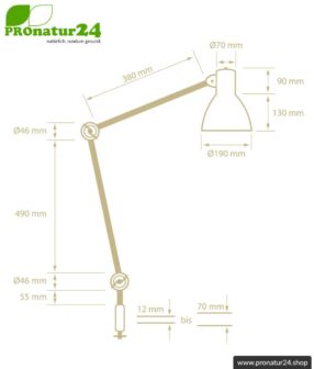 Geschirmte Leuchte für Schreibtisch und Arbeitsplatz. Ideale Werklampe. 48 Watt. E27. In weisser Ausführung.