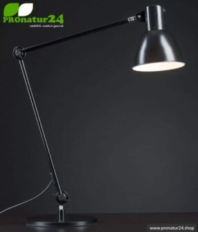 Geschirmte Leuchte für Schreibtisch und Arbeitsplatz. Ideale Werklampe. 48 Watt. E27. Schwarz Design. Wähle die Halterung!