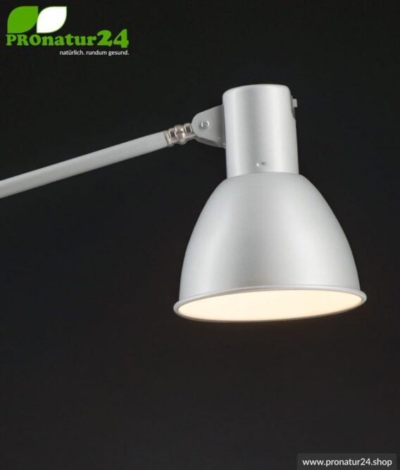 Geschirmte Leuchte für Schreibtisch und Arbeitsplatz. Ideale Werklampe. 48 Watt. E27. In weisser Ausführung.