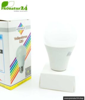 LED Vollspektrum Tageslichtlampe 3step. Natur-nah flimmerfreies Licht mit 12 Watt. Dimmbar ohne Dimmer: Hell wie 100 W, 50 W oder 15 Watt. 5200 Kelvin. E27.