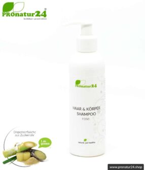 SHAMPOO rose. "Nackt sein" genießen mit allen Sinnen! Haar & Körper Shampoo mit edlem ätherischen Rosenöl. Liebkosendes duschen & baden neu definiert + einem Herz für die Natur. 200 ml Füllmenge.