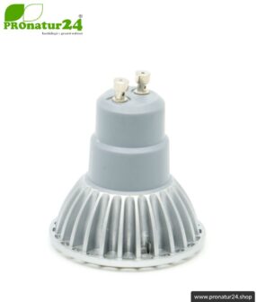 5 Watt LED Vollspektrum Spot. Natur-nah flimmerfreies Licht. Hell wie 35 Watt! 5200 Kelvin. 310 Lumen. GU10 (MR16) Sockel. Dimmbar.