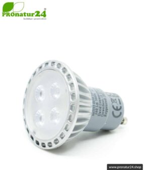 5 Watt LED Vollspektrum Spot. Natur-nah flimmerfreies Licht. Hell wie 35 Watt! 5200 Kelvin. 310 Lumen. GU10 (MR16) Sockel. Dimmbar.