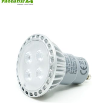 5 Watt LED Vollspektrum Spot. Natur-nah flimmerfreies Licht. Hell wie 35 Watt! 5200 Kelvin. 310 Lumen. GU10 Sockel. Dimmbar.