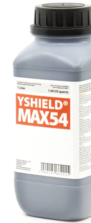 Abschirmfarbe MAX54 | HF Abschirmung bis zu 84 dB. Entwickelt für maximale Schirmdämpfung gegen Elektrosmog durch 5G oder WIFI 6. | Erdung notwendig.