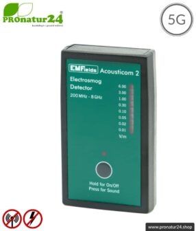 ACOUSTICOM 2 Electrosmog Detector | Breitband Messgerät für Elektrosmog HF | Erkennung von EMF Funkstrahlung bis 8 GHz. Inklusive 5G!