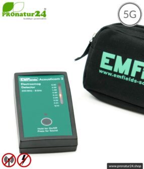 ACOUSTICOM 2 Electrosmog Detector | Breitband Messgerät für Elektrosmog HF | Erkennung von EMF Funkstrahlung bis 8 GHz. Inklusive 5G!