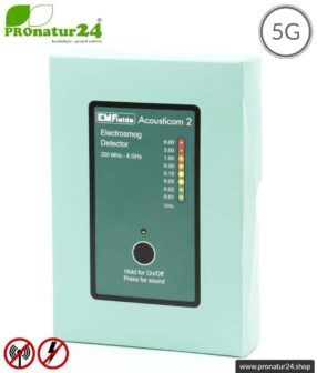 ACOUSTICOM 2 Electrosmog Detector | Breitband Messgerät für Elektrosmog HF | Erkennung von EMF Funkstrahlung bis 8 GHz. Inklusive 5G!