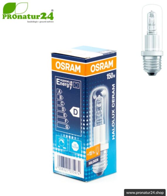 150 Watt Halogen Leuchtmittel HALOLUX CERAM® | Modell 64478 von OSRAM | 15 Prozent heller als eine 150 Watt Glühbirne | Warmweiß. E27. – Bild 5