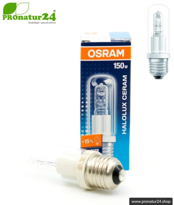 150 Watt Halogen Leuchtmittel HALOLUX CERAM® | Modell 64478 von OSRAM | 15 Prozent heller als eine 150 Watt Glühbirne | Warmweiss. E27.