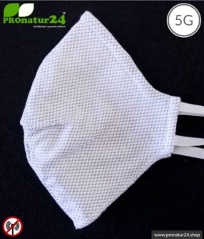 ANTIWAVE Schutz Maske mit Bügel für Mund und Nase | Abschirmstoff mit antibakterieller Wirkung | 4x Maximum in Hygiene, Wirkung, Tragekomfort und Schutz vor Elektrosmog!