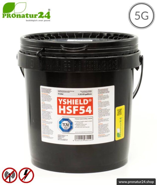 Abschirmfarbe HSF54 | HF Abschirmung bis zu 67 dB. Klassiker von YSHIELD. | TÜV SÜD zertifiziert | Erdung notwendig. Effektiv bei 5G!