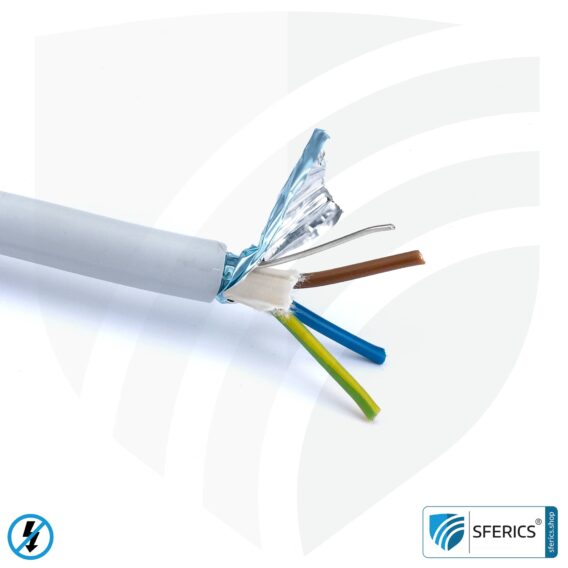 (N)HXMH(St)-J 3x 1,5 mm² geschirmtes Elektrokabel Mantelleitung | Halogenfrei | Weichmacherfrei | Verlegekabel zur Vermeidung elektrischer Felder NF | 41-4303