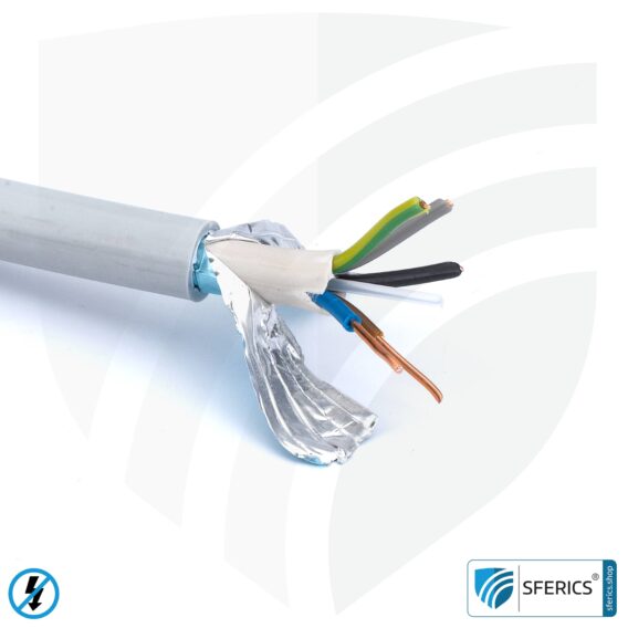 (N)HXMH(St)-J 5x 1,5 mm² geschirmtes Verlegekabel | halogenfrei | weichmacherfrei | Elektrokabel zur Abschirmung elektrischer Wechselfelder NF | 41-4325