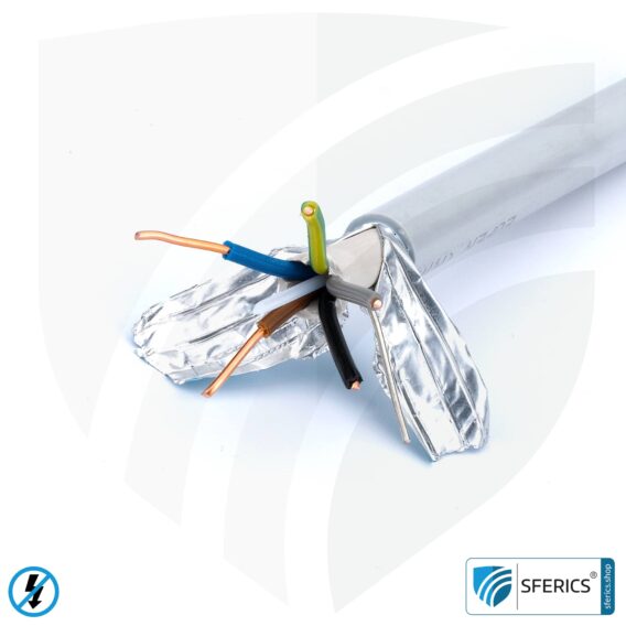 (N)HXMH(St)-J 5x 1,5 mm² geschirmtes Verlegekabel | halogenfrei | weichmacherfrei | Elektrokabel zur Abschirmung elektrischer Wechselfelder NF | 41-4325