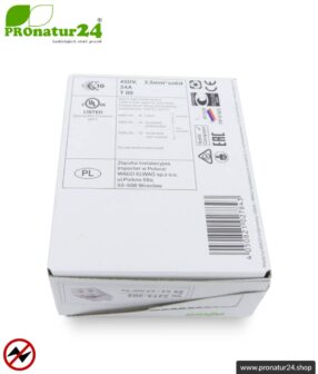 WAGO Compact Steckklemmen bzw. Verbindungsdosenklemmen | Modell 2273-202 | für 2 eindrähtige Leiter | Leiterquerschnitt 0,5 bis 2,5 mm² | 450V / 24 A | 100 Stück pro Packung