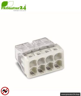 WAGO Compact Verbindungsdosenklemme | Modell 2273-208 | für 8 eindrähtige Leiter | Leiterquerschnitt 0,5 bis 2,5 mm² | 450V / 24 A | Alternative zur Lüsterklemme