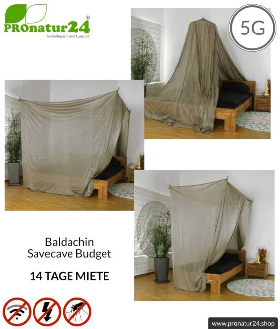 TESTEN! Abschirmender Baldachin Safecave Budget risikofrei mieten (€ 298 + Kaution) | 99,99% Abschirmwirkung Elektrosmog HF (bis 47 dB Schirmdämpfung) | Erdbar NF | Wirkungsvoll gegen 5G!