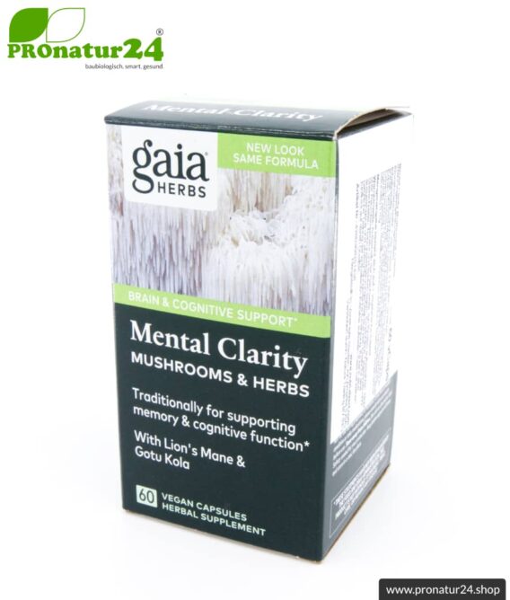 MENTAL CLARITY von Gaia Herbs | kann das Gedächtnis unterstützen | mushrooms & herbs | Pilze & Kräuter | 60 Kapseln