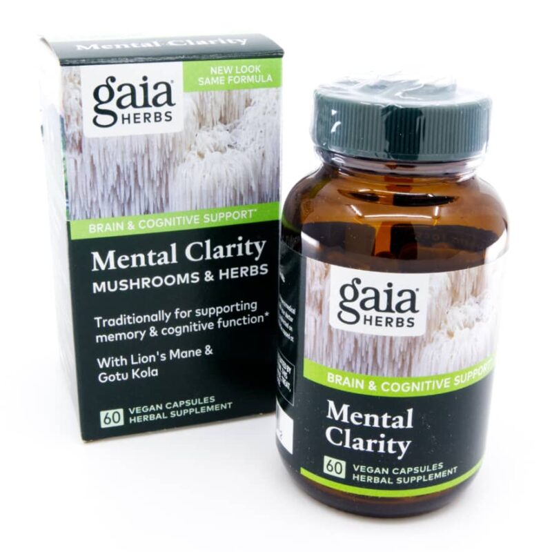 MENTAL CLARITY von Gaia Herbs | kann das Gedächtnis unterstützen | mushrooms & herbs | Pilze & Kräuter | 60 Kapseln. Feedbild.