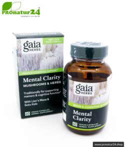 MENTAL CLARITY von Gaia Herbs | kann das Gedächtnis unterstützen | mushrooms & herbs | Pilze & Kräuter | 60 Kapseln