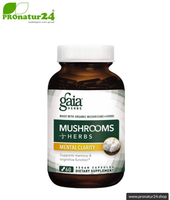 MENTAL CLARITY von Gaia Herbs | kann das Gedächtnis unterstützen | mushrooms & herbs | Pilze & Kräuter | 60 Kapseln