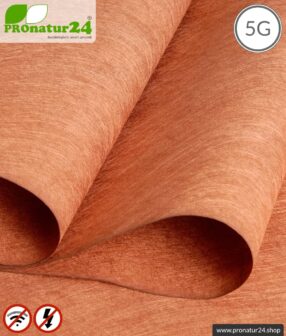 Abschirmvlies SAPHIR | Faservlies mit Kupferbeschichtung | bis 99,999 % Abschirmwirkung (HF Schirmdämpfung über 50 dB) | 100 cm Breite. Erdung NF notwendig. Wirkungsvoll gegen 5G!
