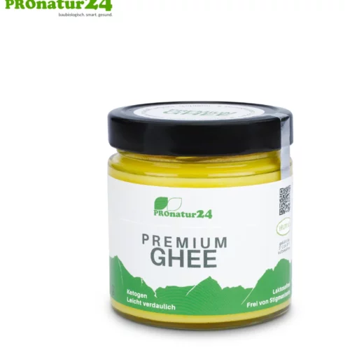 PREMIUM GHEE | Ayurvedisches Butterschmalz, zu 100% aus Heumilch (zertifizierte Weidehaltung AT) | von Hand abgefüllt im Glas | perfekt für Low Carb und Ketogene Ernährung