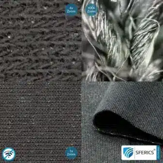 BLACK-JERSEY Abschirmstoff | ideal zur Herstellung von Bekleidung, Schlafhülle, usw. | HF Schirmdämpfung gegen Elektrosmog bis zu 40 dB | mobiler Schutz gegen Handystrahlung | 5G ready!