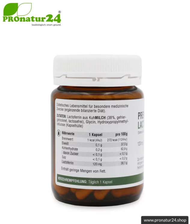 Lactoferrin HFQ Kapseln | 120 mg in höchster Reinheit | Diätetisches Lebensmittel in Premium Qualität