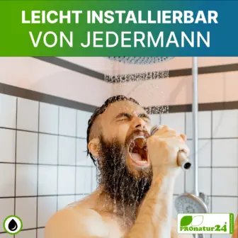 Handbrause Deluxe | Handduschkopf von ecoturbino® 12 ecoturbino® | Wasser sparen und Energie (Strom) sparen | bis zu 40% Kosten reduzieren beim Duschen