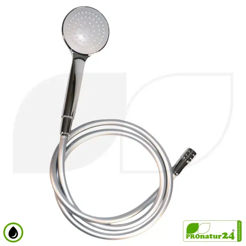 ecoturbino® Handbrause SET 10 Legio | ET10L Wasserspar Adapter + Duschschlauch + Duschkopf. Feedbild.