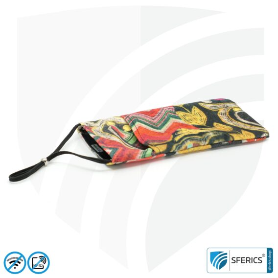 Handytasche eWall | Handyhülle Design farbenpracht | Anti Elektrosmog inkl. 5G | 3in1 Schutz inkl. RFID Datenschutz | iPhone, Android, Smartphone, usw.