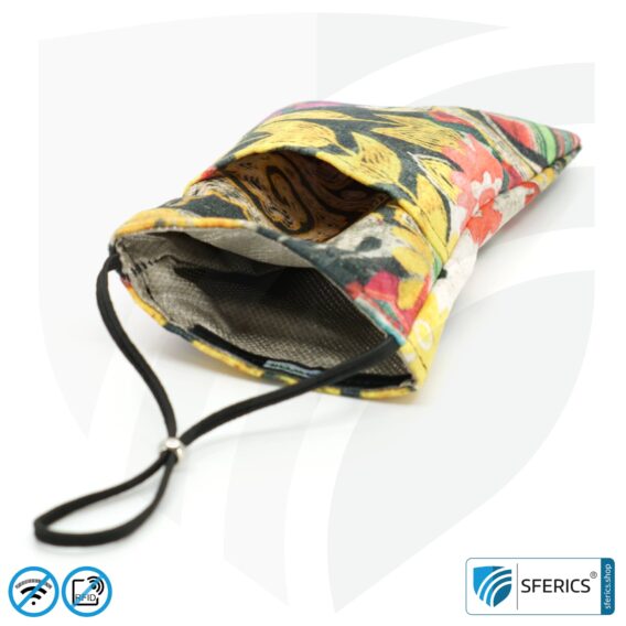 Handytasche eWall | Handyhülle Design farbenpracht | Anti Elektrosmog inkl. 5G | 3in1 Schutz inkl. RFID Datenschutz | iPhone, Android, Smartphone, usw.