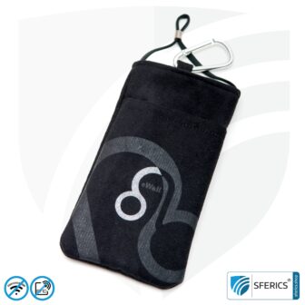 Handytasche eWall | Handyhülle in schwarz | Anti Elektrosmog inkl. 5G | 3in1 Schutz inkl. RFID Datenschutz | iPhone, Android, Smartphone, usw.