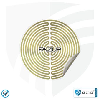 FAZUP Special SET | Sonderedition GOLD plus FERRITKERN fürs kabelgebundene Headset | Passive Antenne zur Regulierung und Reduktion der Handystrahlung / Elektrosmog.