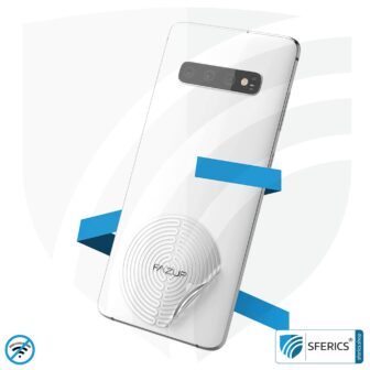 FAZUP silver | Passive Antenne zur Reduktion vor Mobilfunkstrahlung | Innovativer messbarer Schutz vor Elektrosmog von iPhone, Samsung, Huawei | Aufzukleben wie Chip zur Harmonisierung.