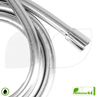 Duschschlauch | Brauseschlauch | Ersatzschlauch für die Duschkabine von ecoturbino® 7 Duschschlauch | Brauseschlauch Silber | Ersatzschlauch für die Duschkabine von ecoturbino®
