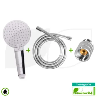 hansgrohe Crometta Vario, 2-Strahl Handbrause SET + ecoturbino® 10 Legio | ET10L Wasserspar Adapter + Duschschlauch + Duschkopf 8 hansgrohe Crometta Vario | 2-Strahl Handbrause SET + ecoturbino® 10 Legio | ET10L Wasserspar Adapter + Duschschlauch + Duschkopf